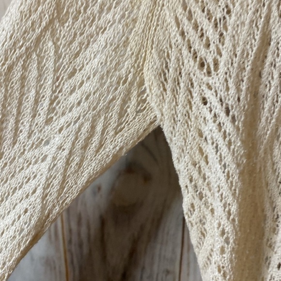 J. Jill Vintage Silk + Linen Crochet Cardigan, small - Picture 4 of 6